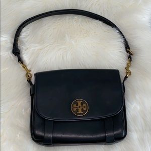Tory Burch black leather shoulder bag purse